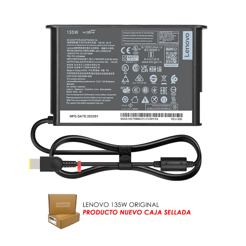 Cargador Lenovo Usb 135w 20v 6.75a SLIM